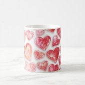 Mug Aquarelle Coeurs roses (Centre)