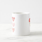 Mug Aquarelle Coeurs rouge et rose (Centre)