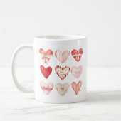 Mug Aquarelle Coeurs rouge et rose (Gauche)