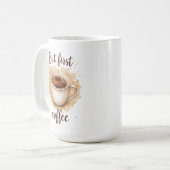 Mug Aquarelle Coffee Cup Art Imprimer - Mais Premier C (Devant gauche)