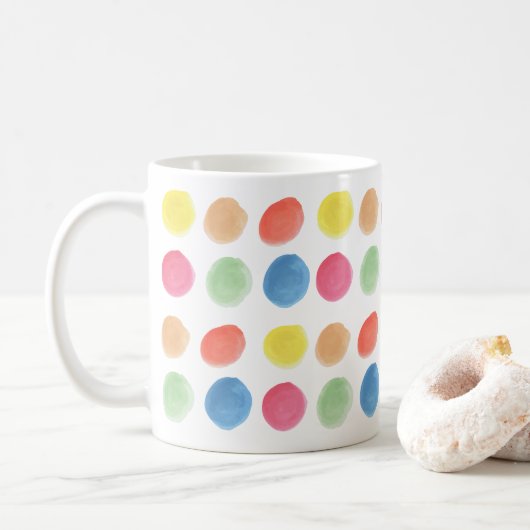 Mug Aquarelle colorée en gras Blobs caillouteux (Avec donut)