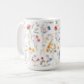 Mug Aquarelle colorée fleur sauvage (Devant gauche)