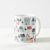 Mug Aquarelle colorée Maisons Ménage (Devant droit)