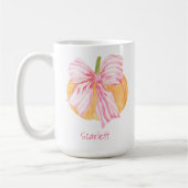 Mug Aquarelle Coquette Grandmillennial Bow Citrouille (Gauche)