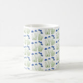 Mug Aquarelle Cornouailles Fleur sauvage Bleu Floral (Centre)