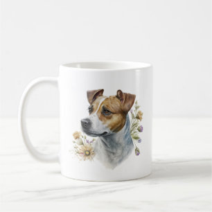 Mug Aquarelle couleur mignonne Floral Jack Russell Chi
