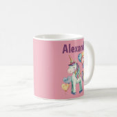 Mug Aquarelle couleur mignonne licorne (Devant droit)