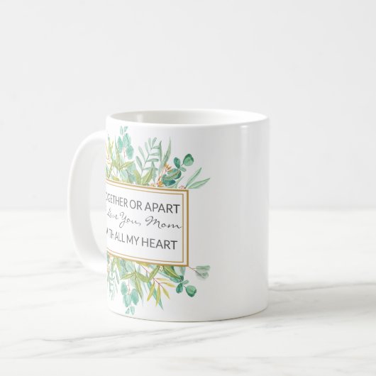 Mug Aquarelle couronne or trame (Devant gauche)