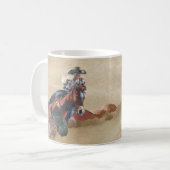 Mug Aquarelle cow-girl à cheval Décor Occidental (Devant gauche)