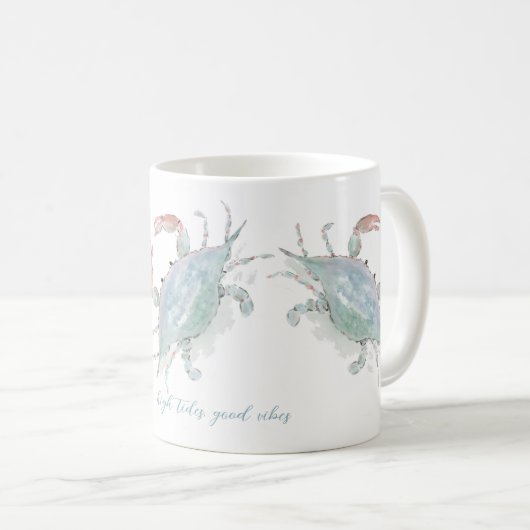 Mug Aquarelle Crabe côtier (Devant droit)