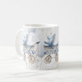 Mug Aquarelle Cute Classic Poussette Bleu Floral (Devant gauche)