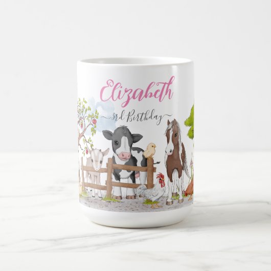 Mug Aquarelle Cute Country Animaux de ferme (Centre)