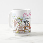 Mug Aquarelle Cute Country Animaux de ferme (Devant gauche)
