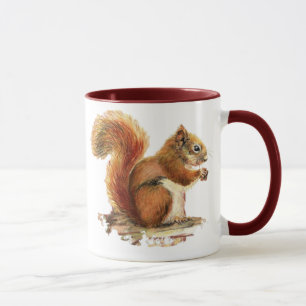 Mug Aquarelle Cute Écureuil rouge Nature animale