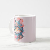 Mug Aquarelle Cute Hoded Ninja Chat (Devant gauche)
