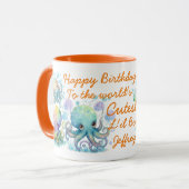Mug Aquarelle Cute Octopus Deux Tons Orange (Devant gauche)