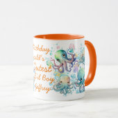 Mug Aquarelle Cute Octopus Deux Tons Orange (Devant droit)