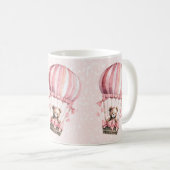 Mug Aquarelle Cute Rose Teddy Bear Hot Air Balloon (Devant droit)