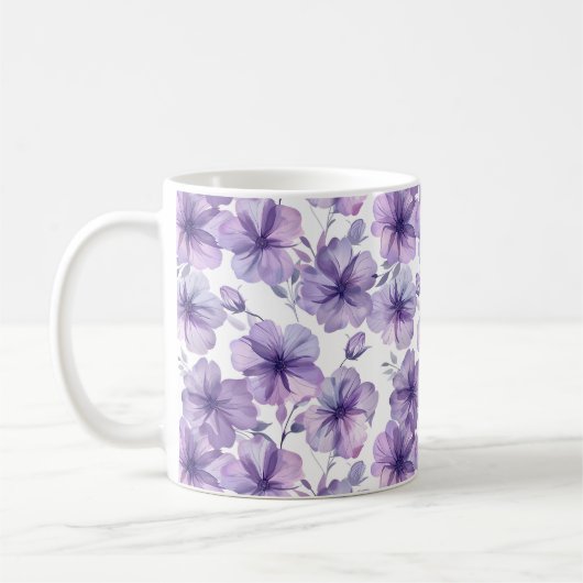 Mug Aquarelle Cute Sophistiqué Chic Romantique Floral (Gauche)