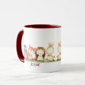 Mug Aquarelle Cute Woodland Animal Art Nom personnalis (Devant gauche)