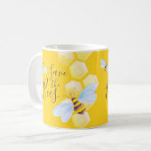 Mug Aquarelle d'abeille à miel jaune sauve les abeille (Devant gauche)