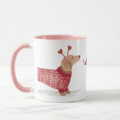 Mug Aquarelle Dachshund Chien Saint Valentin Sweater (Gauche)