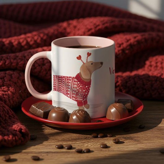 Mug Aquarelle Dachshund Chien Saint Valentin Sweater