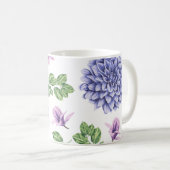Mug Aquarelle Dahlias bleu pourpre (Devant droit)