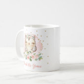 Mug Aquarelle d'Aquarelle d'Ours de Cute Blush Gold Fl (Devant gauche)