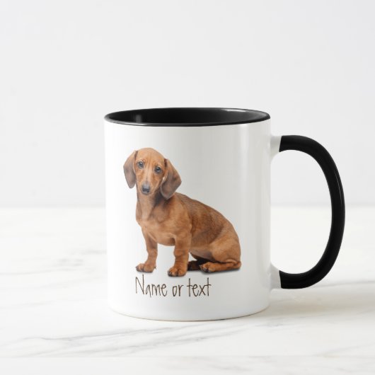 Mug Aquarelle Daschund chien animal de compagnie perso (Droite)