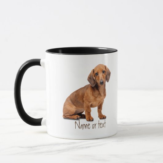 Mug Aquarelle Daschund chien animal de compagnie perso (Gauche)