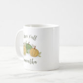 Mug Aquarelle d'automne I Love Fall Personnalisée (Devant gauche)