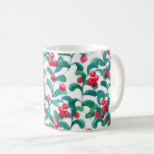 Mug Aquarelle de baies sauvages, motif sans soudure. (Devant droit)