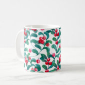 Mug Aquarelle de baies sauvages, motif sans soudure. (Devant gauche)