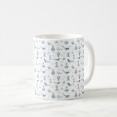 Mug Aquarelle de baleine marine et d'ampoule (Devant droit)