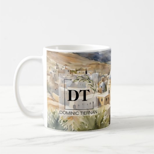 Mug aquarelle de Bethléem – Cadeau intemporel de T (Gauche)