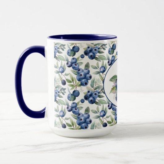 Mug Aquarelle de bleuets mignons (Gauche)