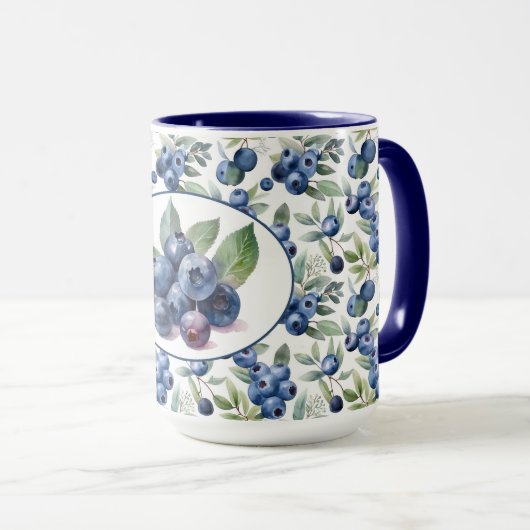 Mug Aquarelle de bleuets mignons (Devant droit)