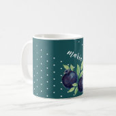 Mug Aquarelle de bleuets mignons peinte à la main (Devant gauche)