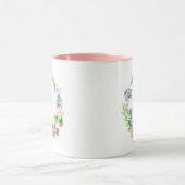 Mug Aquarelle de Boho florale et monogramme du (Centre)
