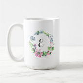 Mug Aquarelle de Boho florale et monogramme du (Gauche)