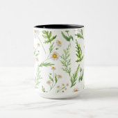 Mug Aquarelle de bois Fleur sauvage vert et fougères (Centre)