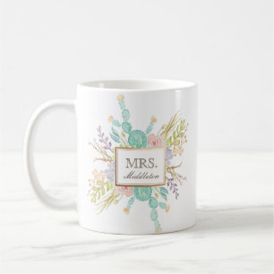 Mug Aquarelle de bouquet Succulente Musique personna