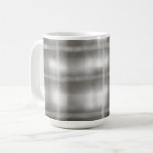 Mug aquarelle de buffalo plaid gris blanc tartan rusti (Devant gauche)