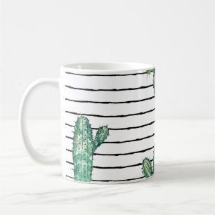 Mug Aquarelle de Cactus : Dessin de stylo Vintage.