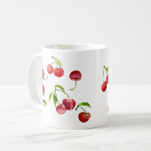 Mug Aquarelle de cerises rouges (Devant gauche)