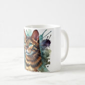 Mug Aquarelle de chat Bengale d'or (Devant droit)