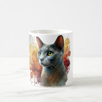 Mug Aquarelle de chat bleu russe