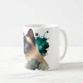 Mug Aquarelle de chat de Siamese (Devant droit)