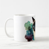 Mug Aquarelle de chat de Siamese (Gauche)
